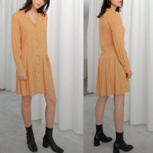 & Other Stories Houndstooth Pleated Dress